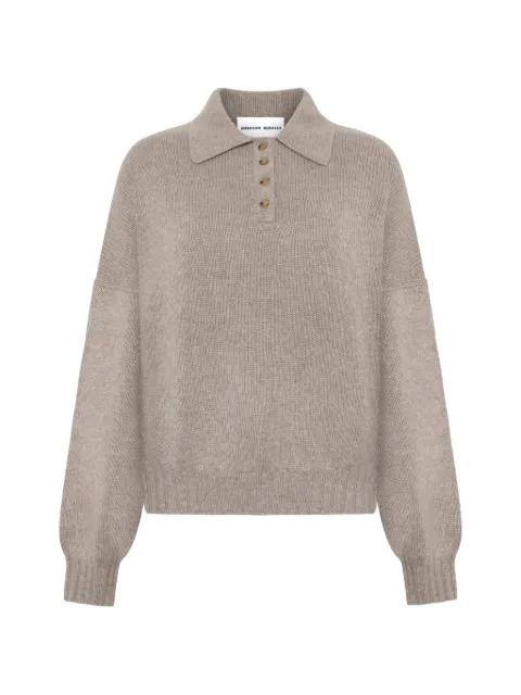 Emerson Renaldi buttoned knitted polo top