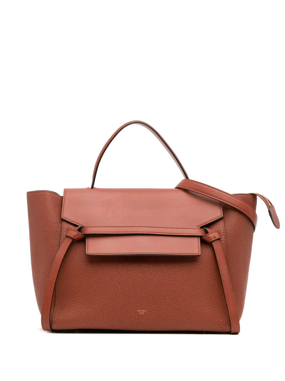 Pre-owned Celine 2015 Mini Goatskin Belt Bag Satchel In Brown