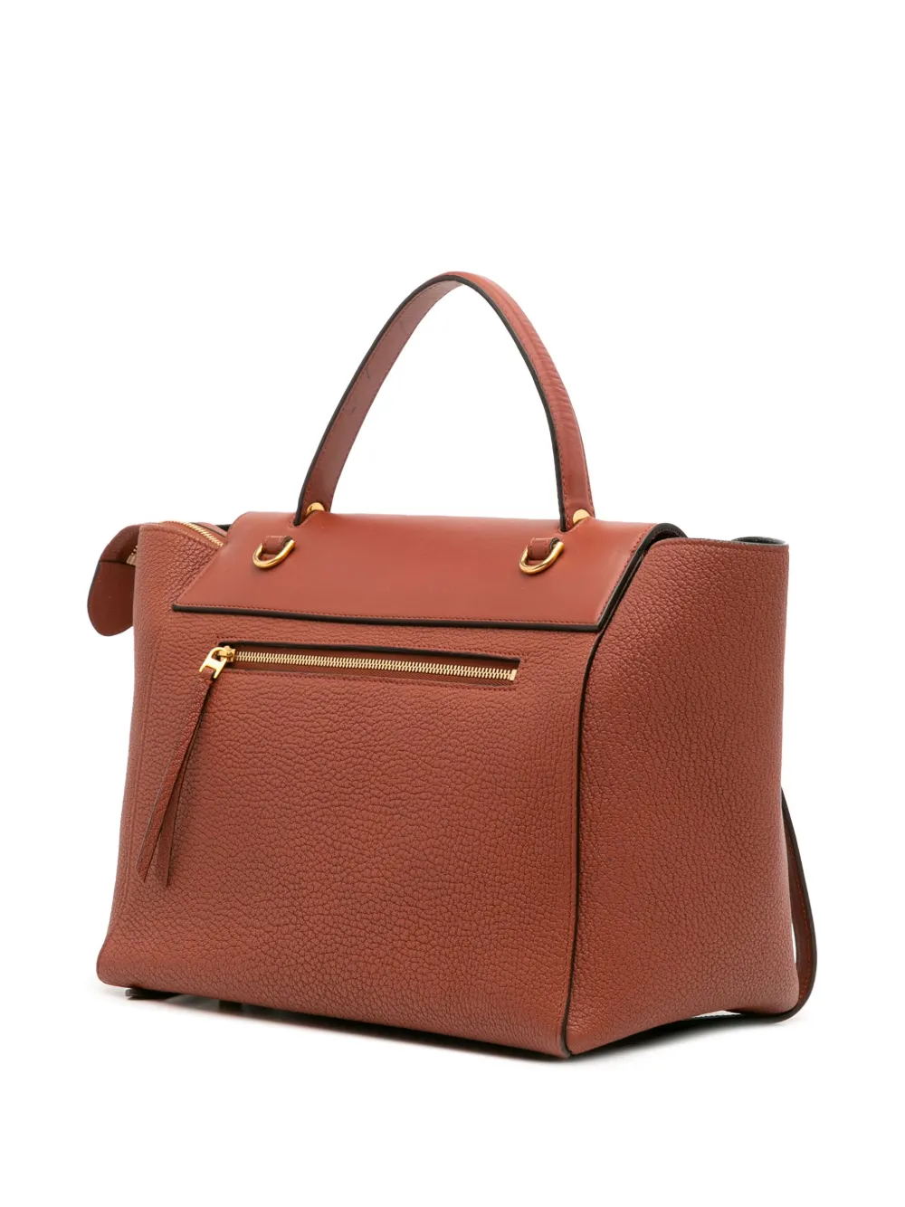 Pre-owned Celine 2015 Mini Goatskin Belt Bag Satchel In Brown