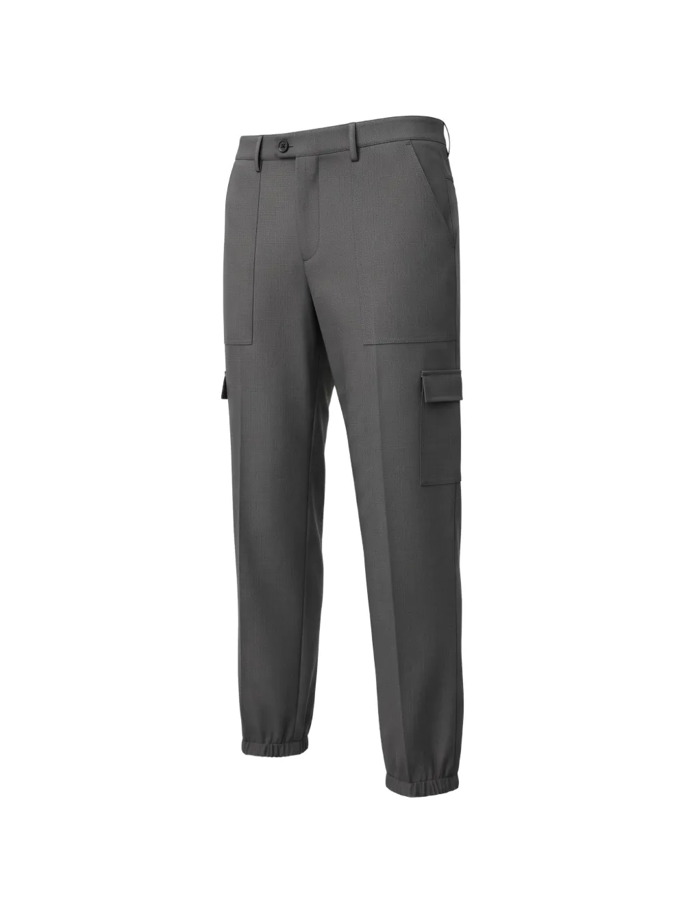Black Label patch-pocket elasticated-cuff cargo pants - Grigio