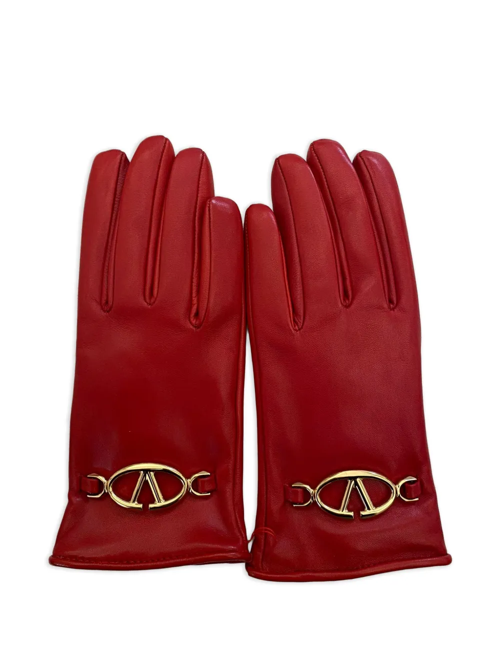 Valentino Garavani VLogo leather gloves - Rot