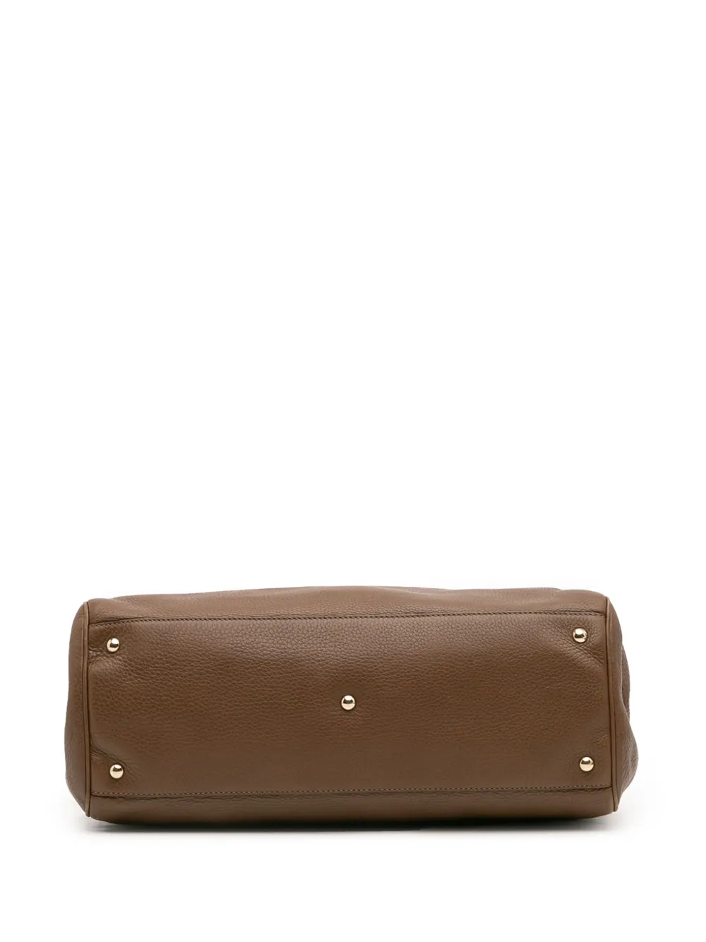 Pre-owned Gucci 2016-2025 Large Calfskin Bamboo Shopper Satchel In Brown