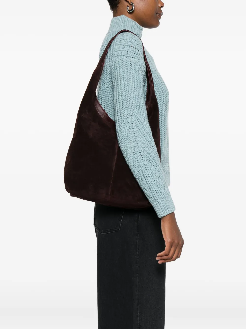 Maeden Monday suede shoulder bag - Bruin