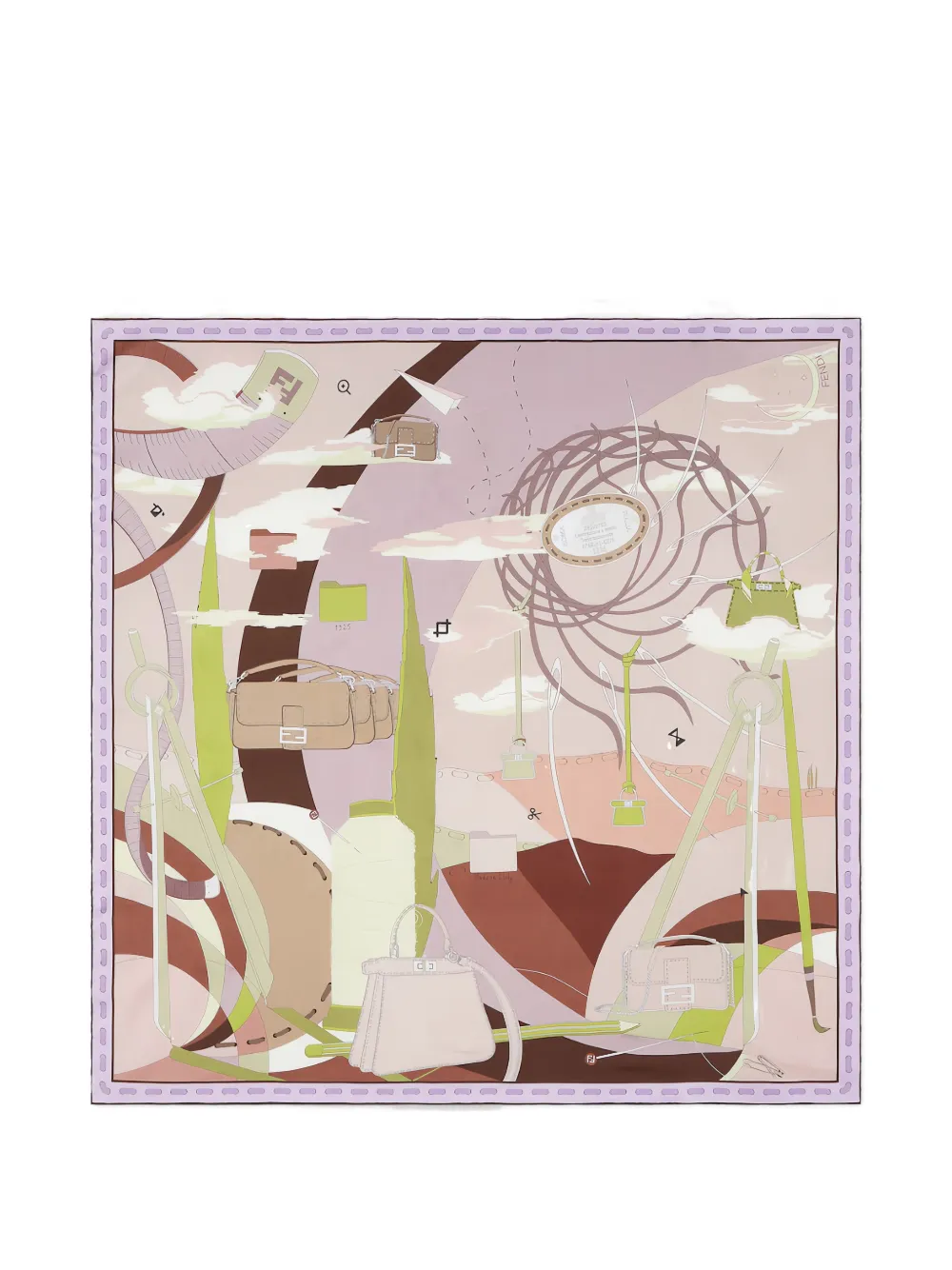 FENDI graphic-print scarf - Viola