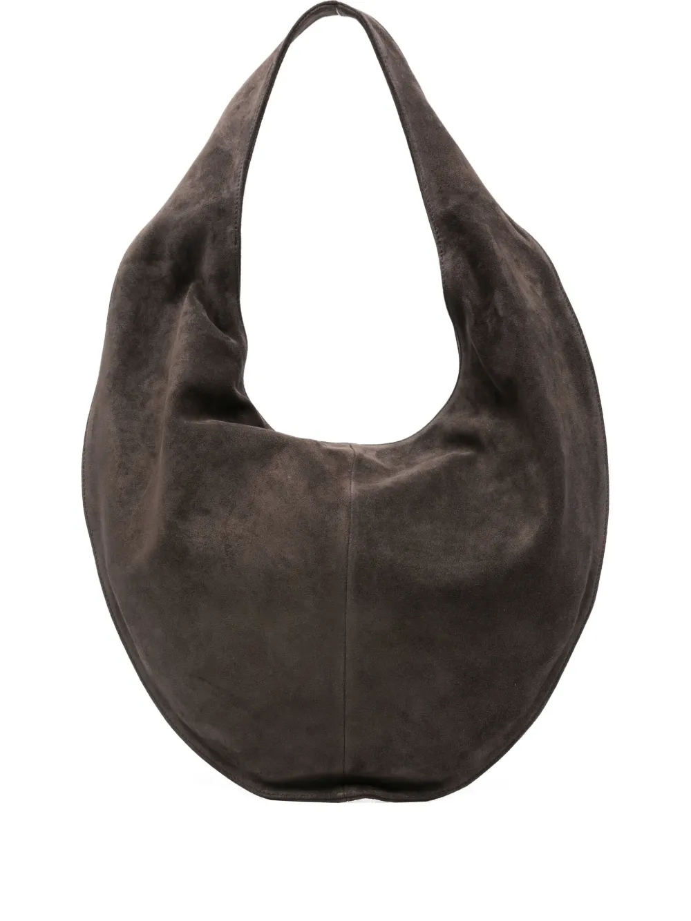 Maeden Large Suede Crescent Shoulder Bag In Brown
