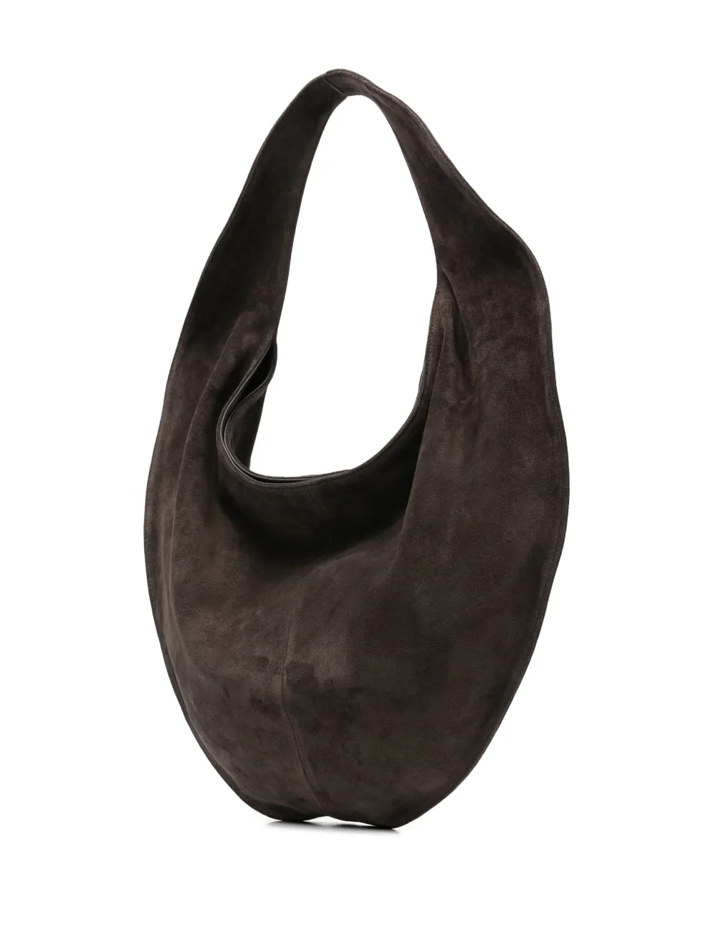 Maeden Large Suede Crescent Shoulder Bag In Brown