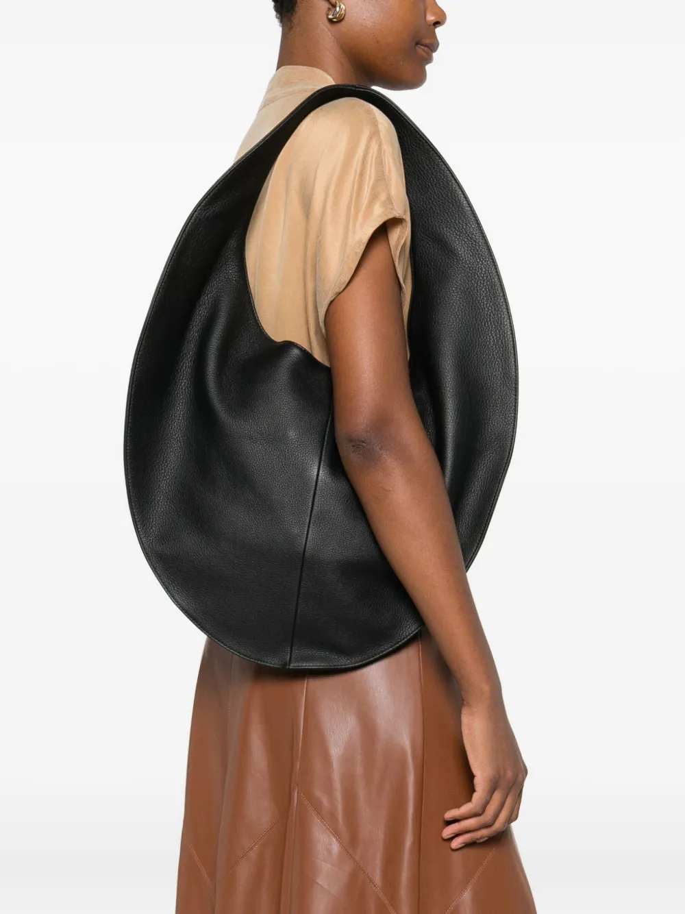 Maeden Market leather tote bag - Zwart