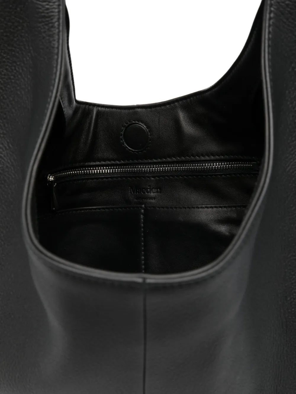 Maeden Market Leather Tote Bag In Black