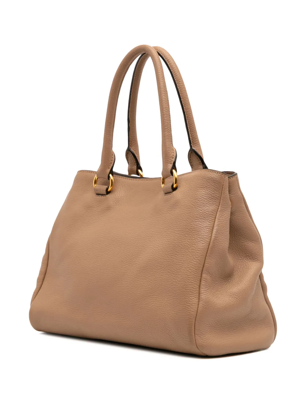 Pre-owned Prada 2000-2025 Vitello Phenix Satchel In Brown