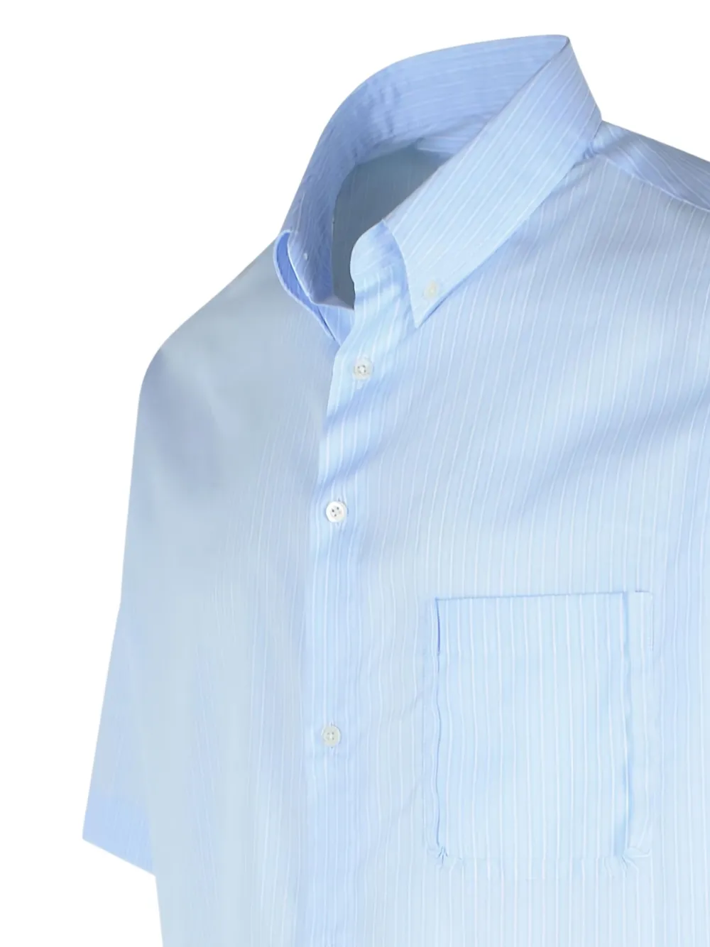 Maison Margiela Blouse met puntige kraag en krijtstreep Blauw