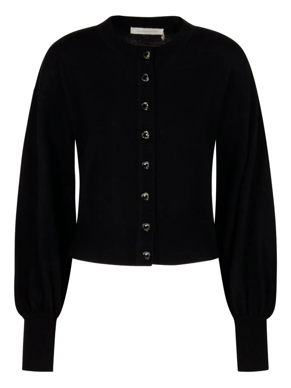 Zimmermann Hypnotic Jewel Buttoned-up Cardigan In Black