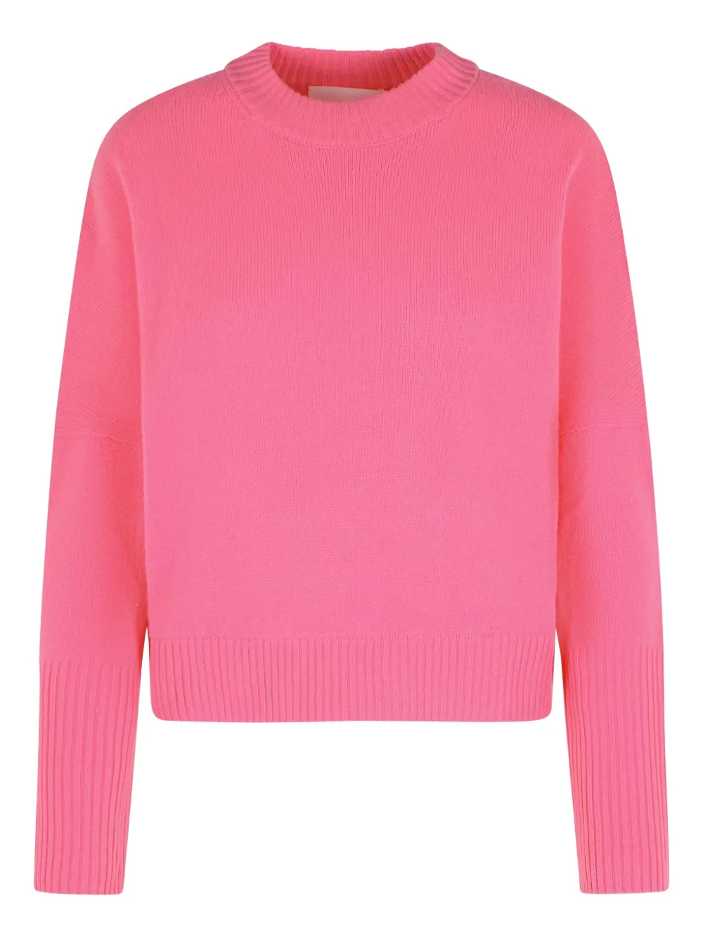 Closed ribbed crew-neck wool sweater | Pink | Image 1