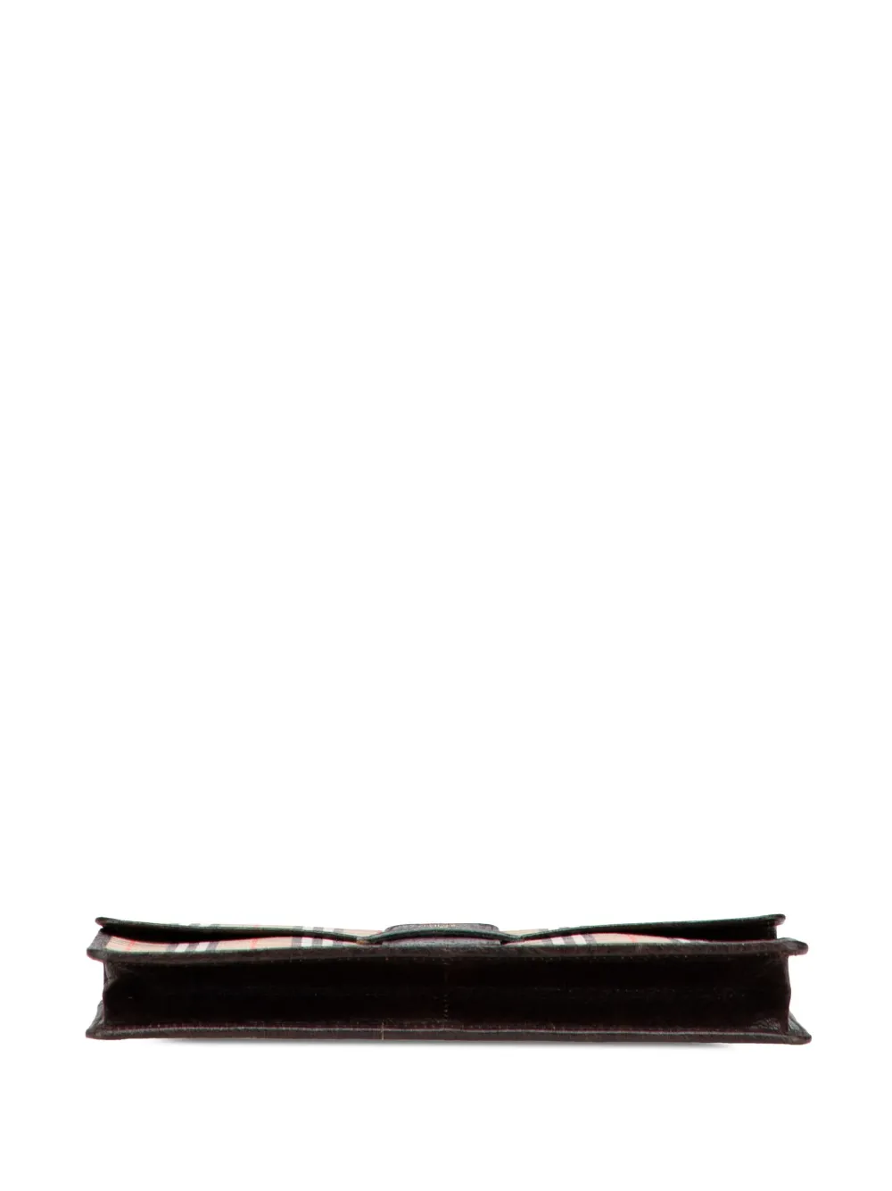 Pre-owned Burberry 20th Century Haymarket Check Canvas Clutch Bag In Brown