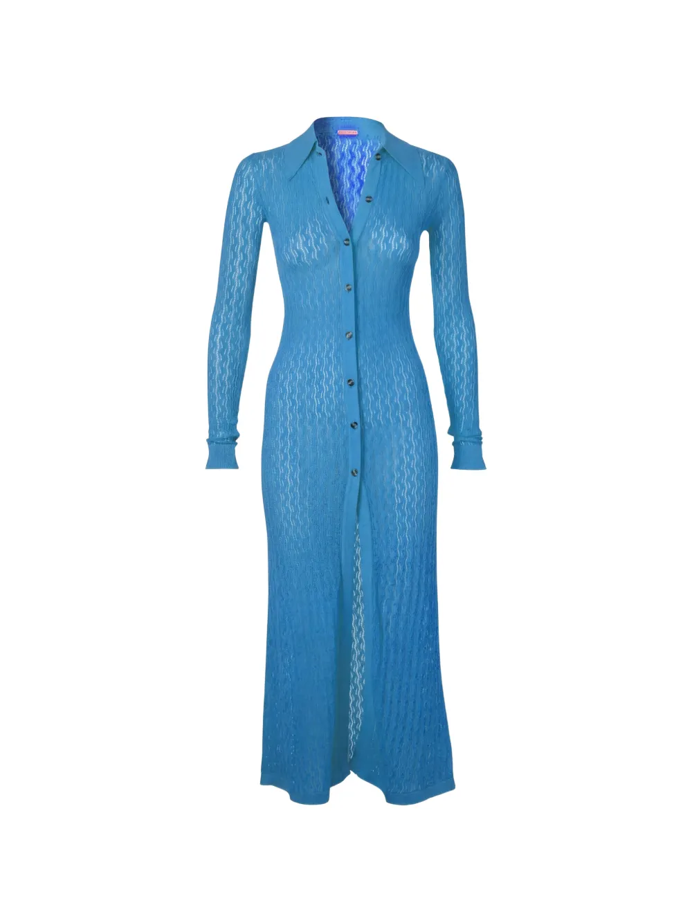 Dodo Bar Or Tory pointelle-knit button-down maxi dress - Blue