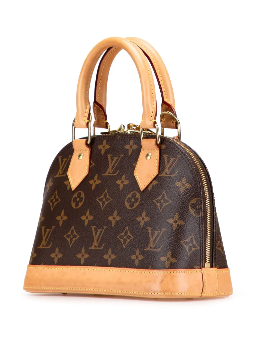 Pre-owned Louis Vuitton 2021-2025 Monogram Alma Bb Satchel In Brown