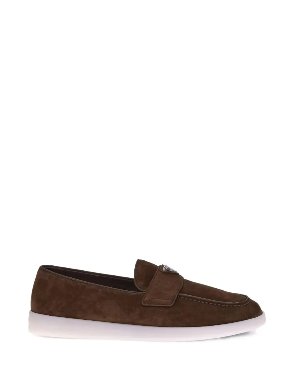 Prada logo-plaque suede loafers - Toni neutri
