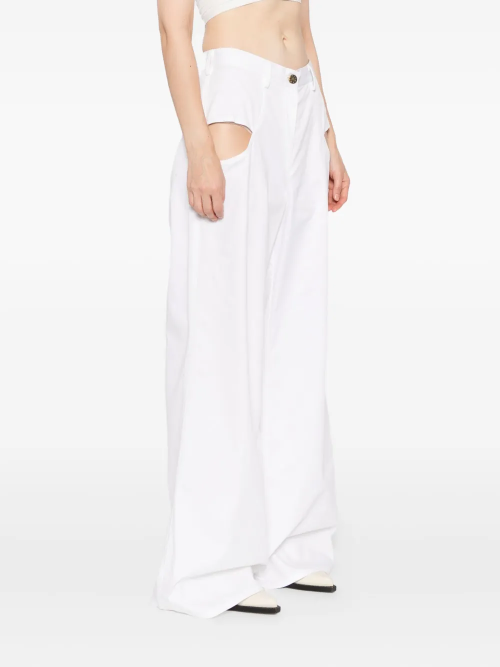 Blaklace Open-pocket Trousers In White