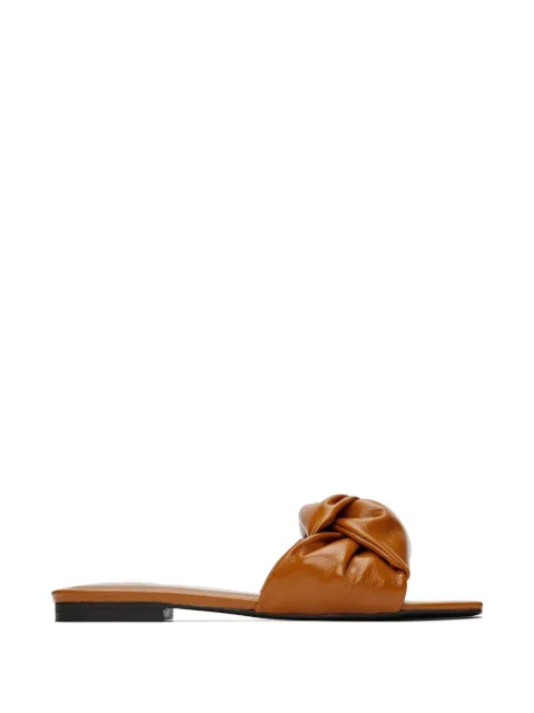 BY FAR Lima knot-detailed slip-on leather sandals
