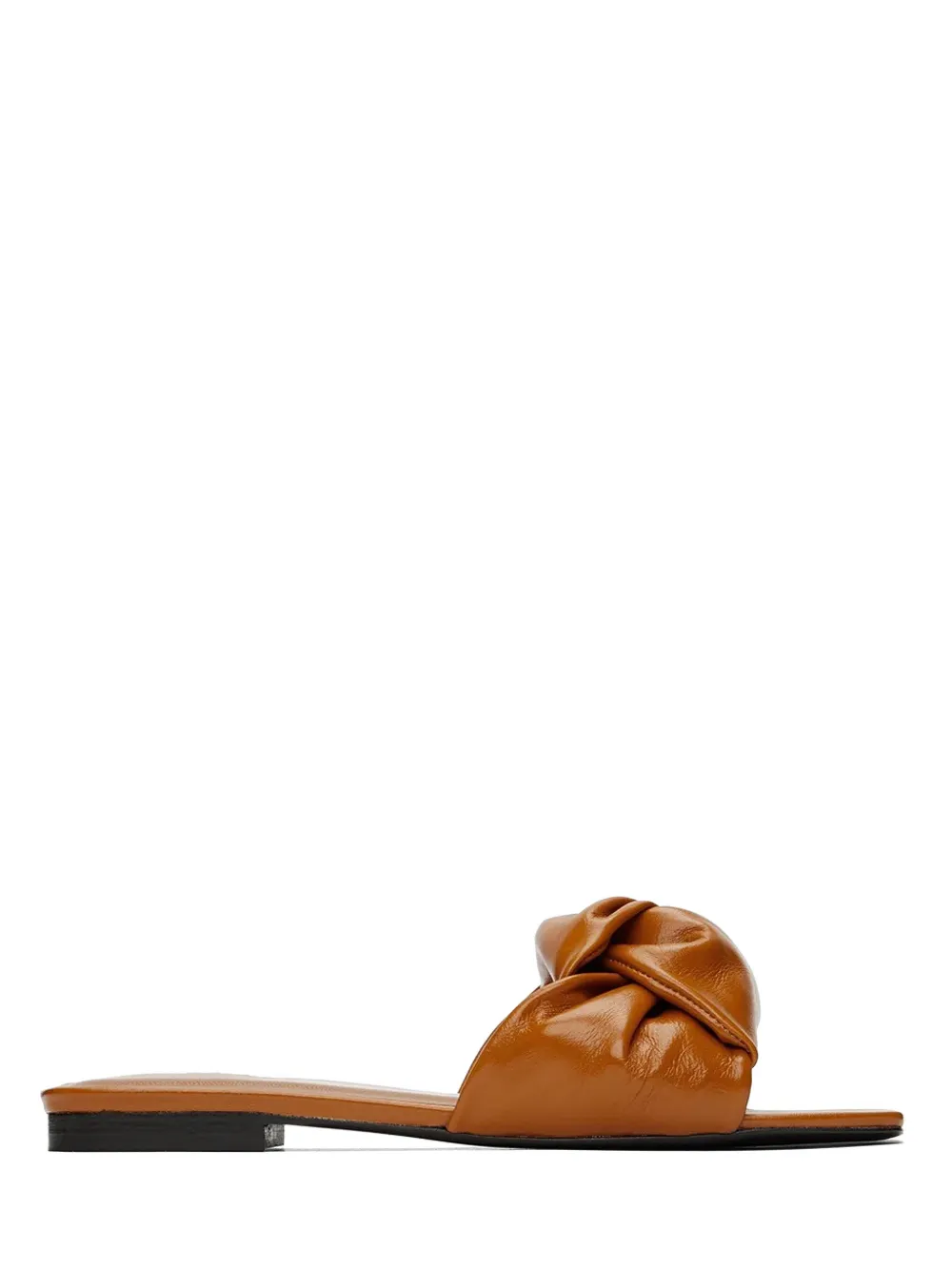 BY FAR Lima knot-detailed slip-on leather sandals Bruin