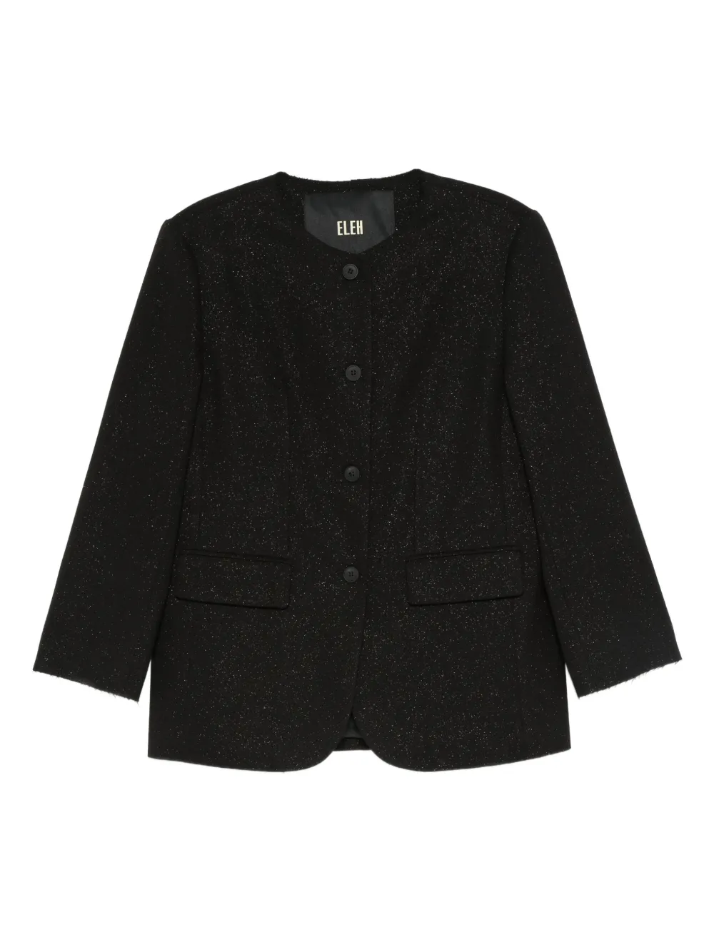 Eleh frayed-hem button blazer | Black | Image 1