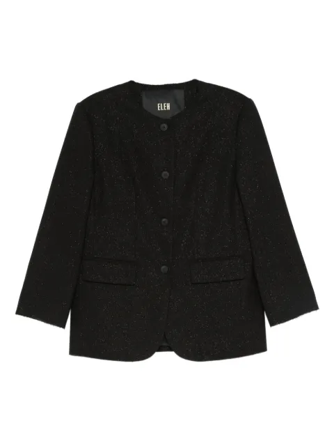 Eleh frayed-hem button blazer 