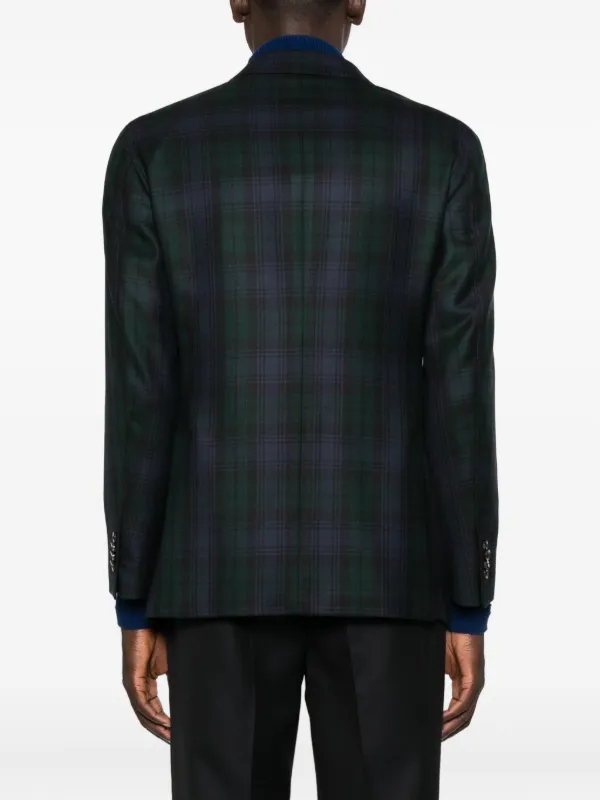 極美品GABRIELE PASINIチェック柄ダブルジャケット50シルク100% Gabriele Pasini チェック ダブルジャケット | ブルー | FARFETCH JP