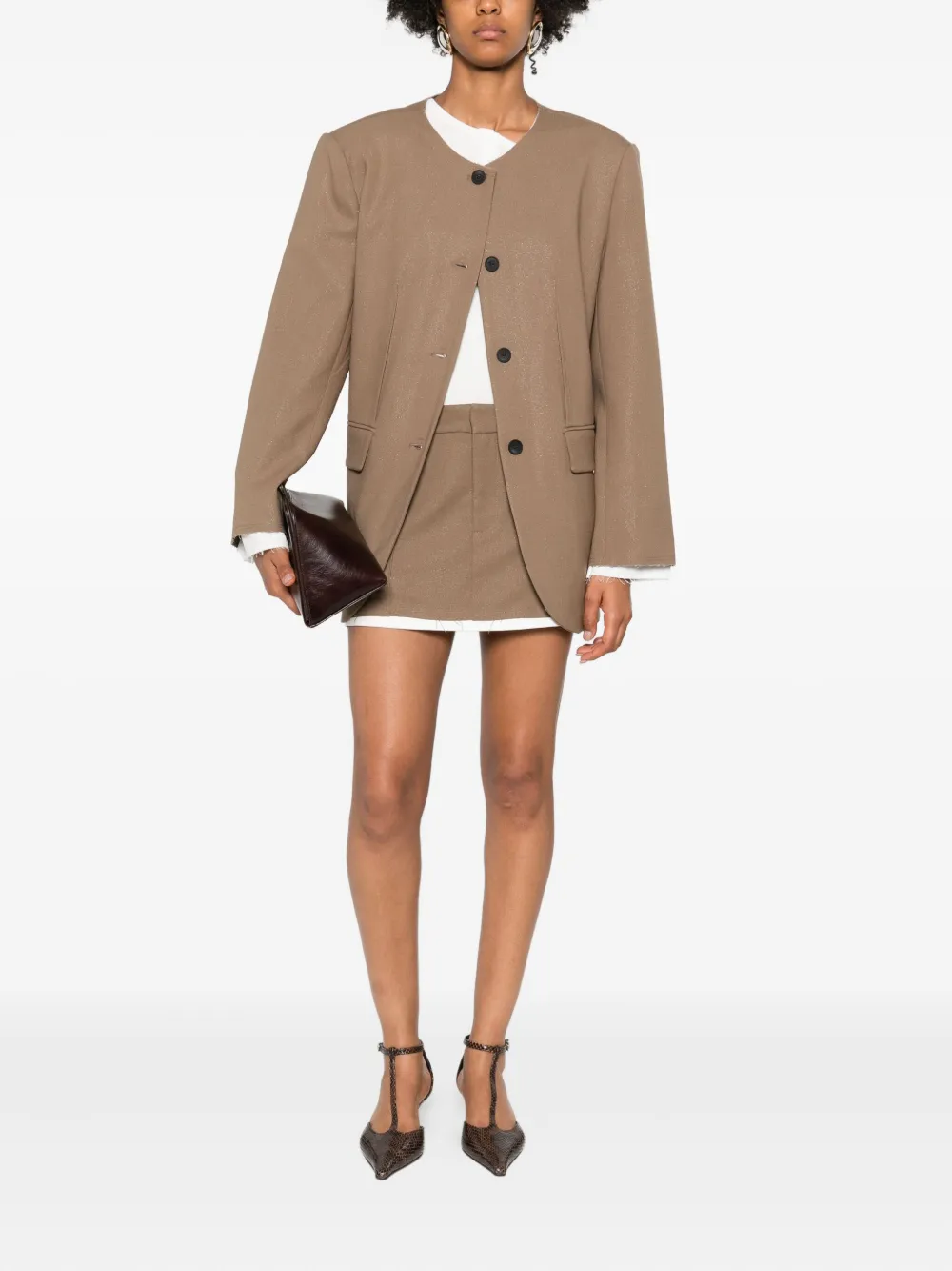 Eleh Panelled Skirt In Brown