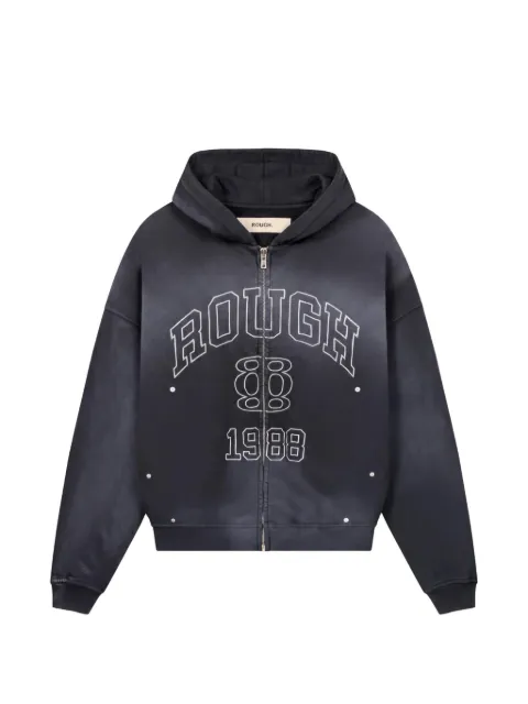 ROUGH. logo-print zip-up hoodie