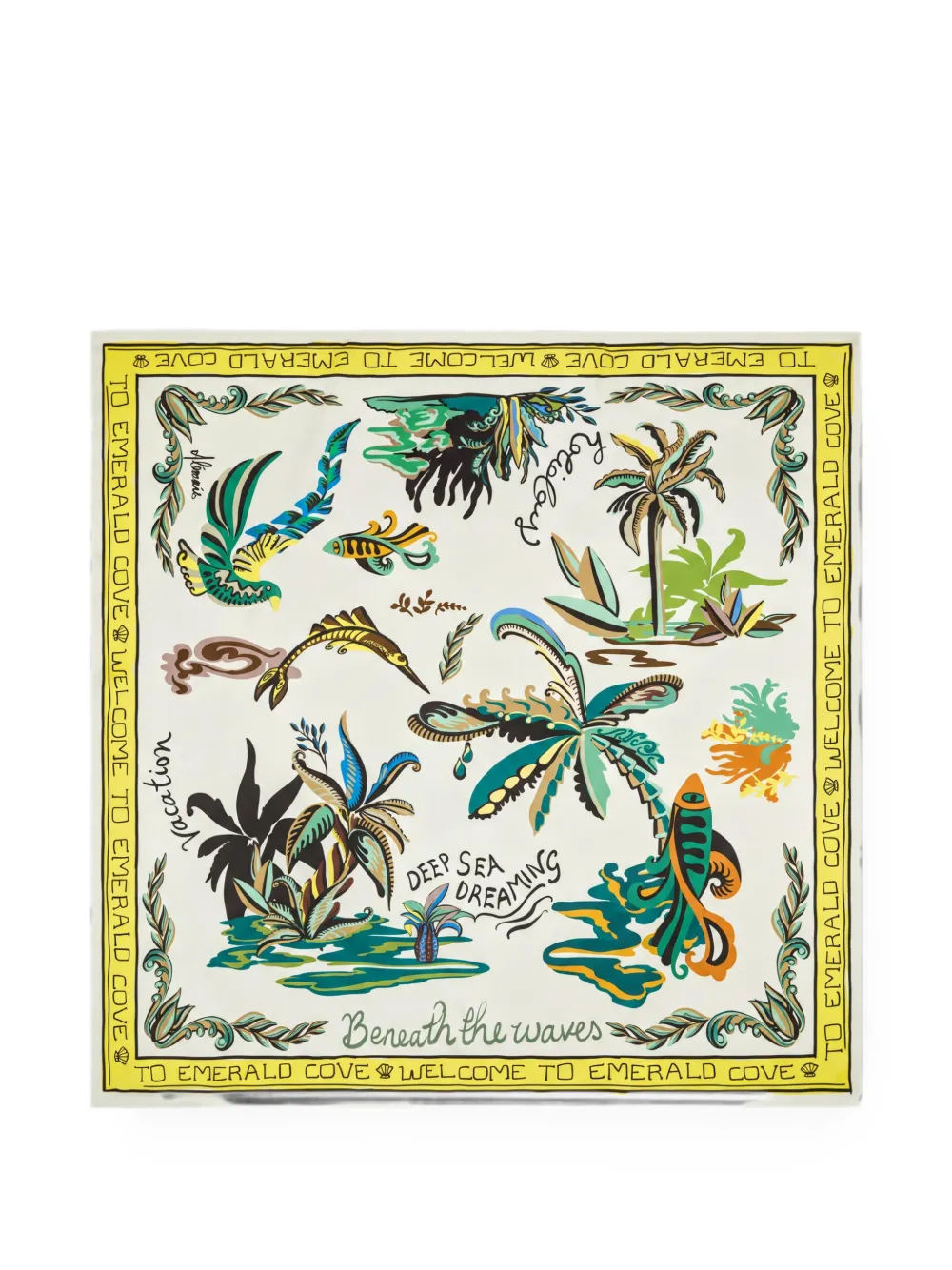 ALEMAIS Day Dream graphic-print scarf - Toni neutri