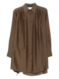 Eleh pleated button-front shirt - Brown