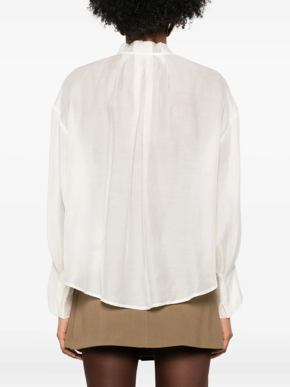 Eleh Ruffled High-neck Blouse In Neutral