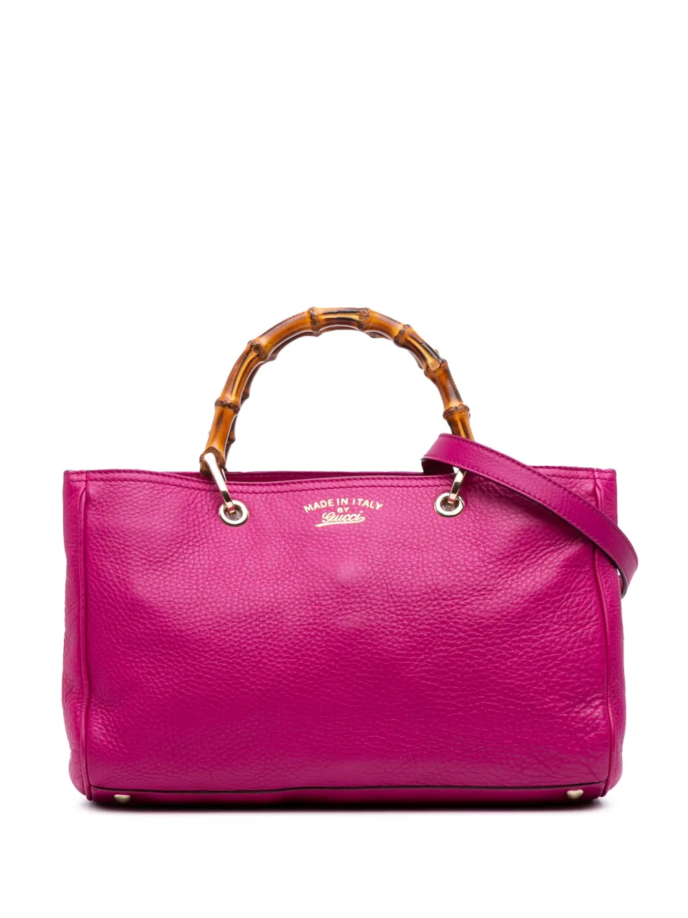Gucci Pre-Owned 2016-2025 ミディアム カーフスキン バンブー ショッパー サッチェルバッグ - ピンク Gucci Pre-Owned 2016-2025 ミディアム カーフスキン バンブー ショッパー サッチェルバッグ - ピンク