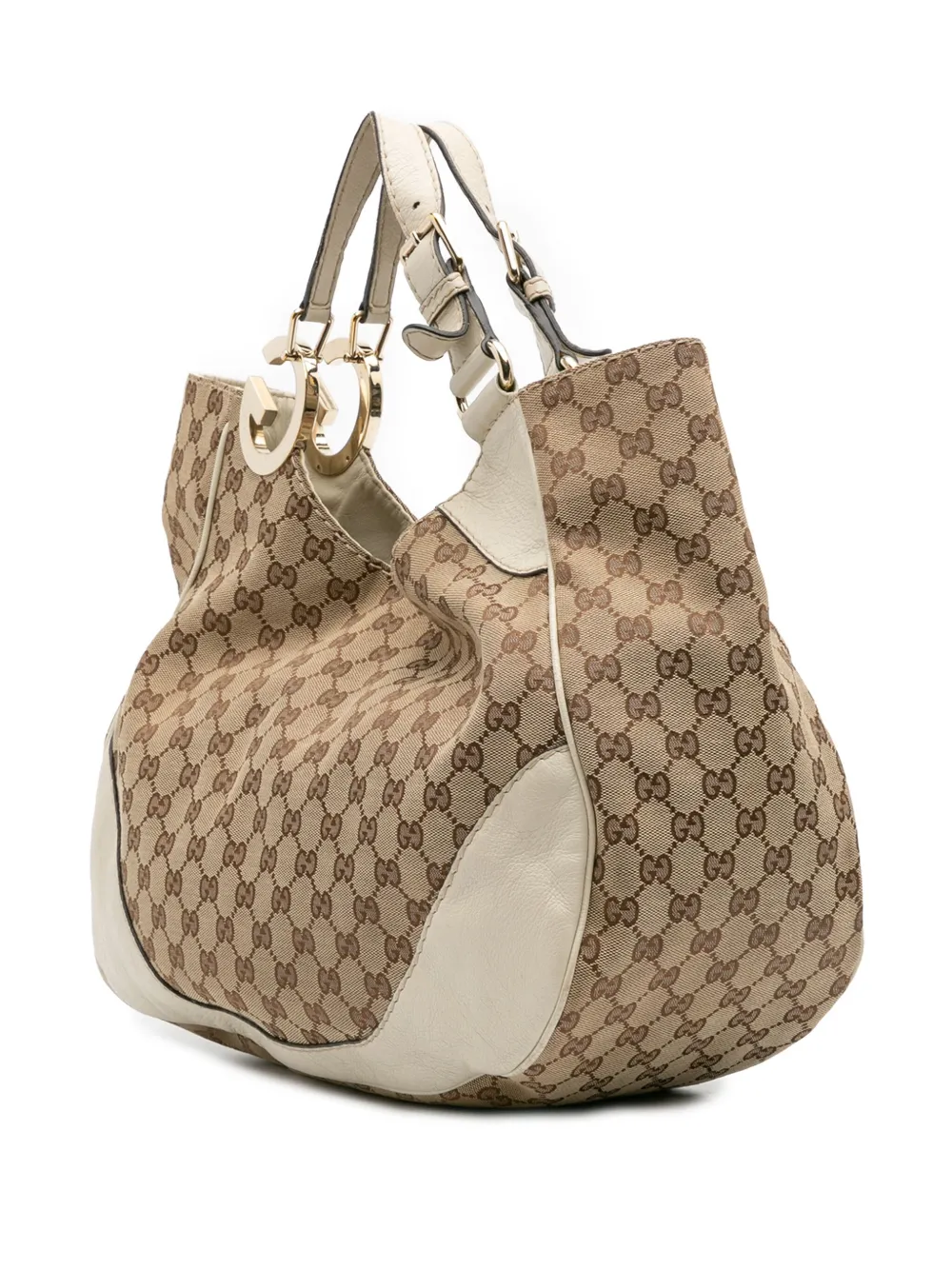 Pre-owned Gucci 2016-2025 Gg Canvas Charlotte Tote Bag In Brown