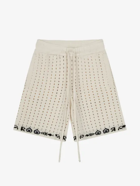 ROUGH. pointelle-knit drawstring shorts