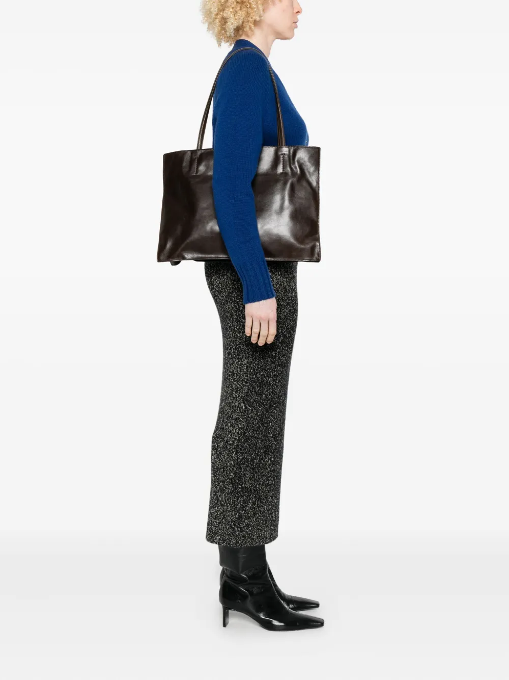 Maeden Yumi leather tote bag - Bruin