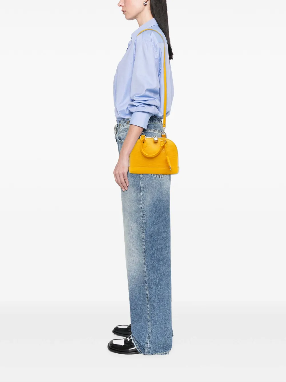 Pre-owned Louis Vuitton 2013 Epi Alma Bb Satchel In Yellow