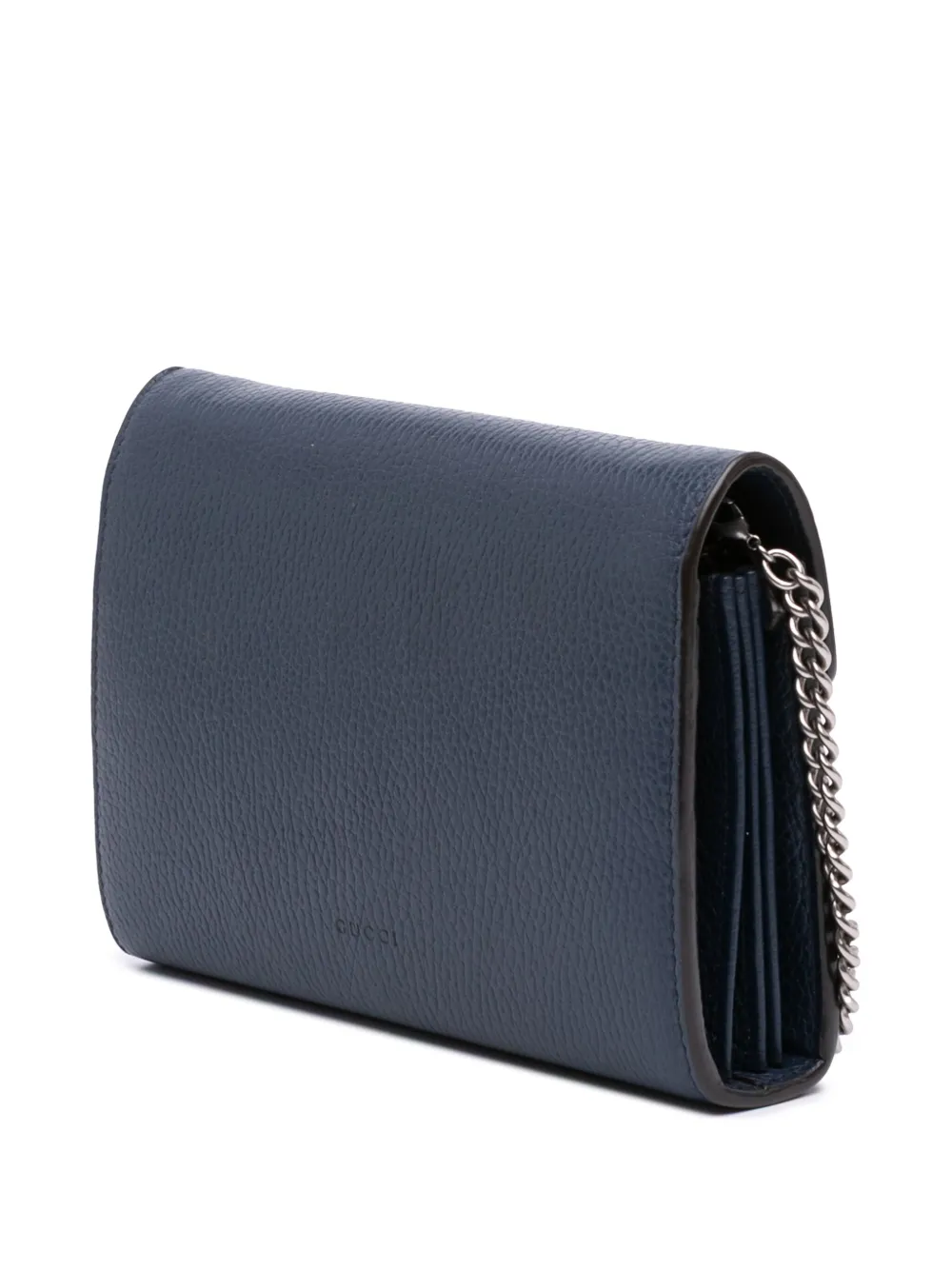 Pre-owned Gucci 2016-2025 Mini Leather Dionysus Wallet On Chain Crossbody Bag In Blue