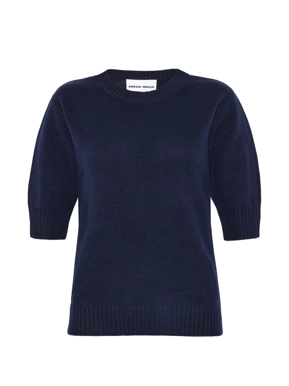 Emerson Renaldi short-sleeve ribbed-trim sweater - Blau