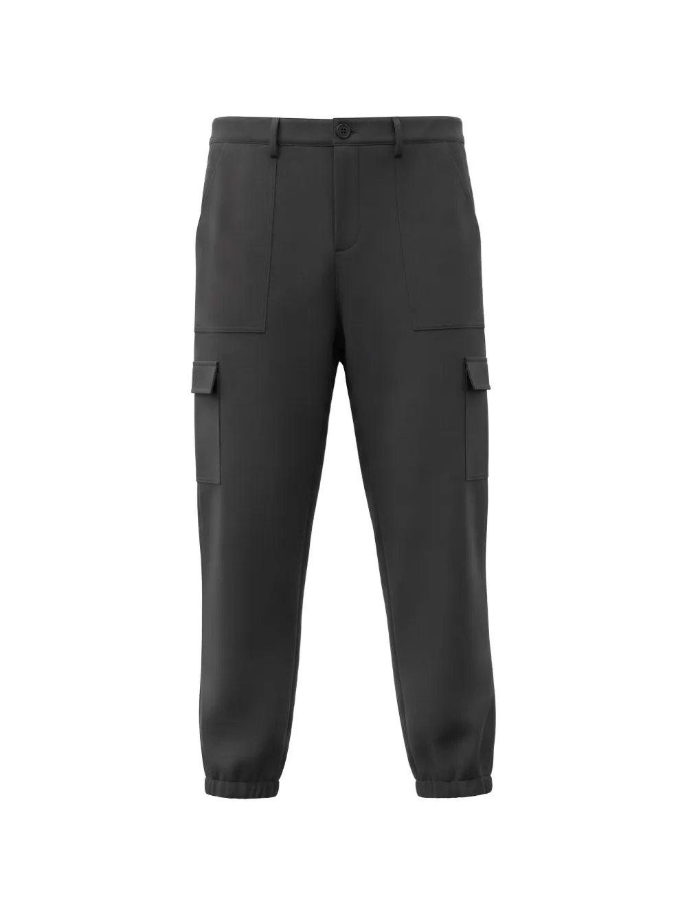 Black Label patch-pocket elasticated-cuffs cargo pants - Nero