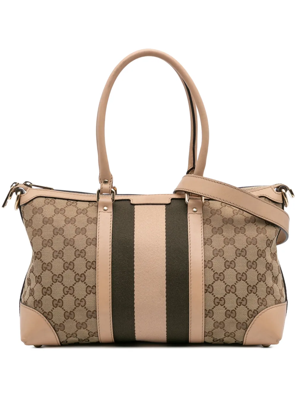 Gucci Pre-Owned 2016-2025 GGキャンバス ウェブ サッチェルバッグ - ブラウン Gucci Pre-Owned 2016-2025 GGキャンバス ウェブ サッチェルバッグ - ブラウン