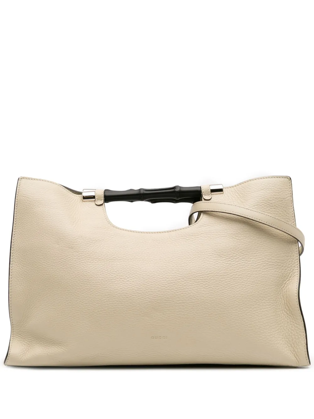 Gucci Pre-Owned 2016-2025 ミディアム カーフスキン バンブー デイリーショッパー サッチェルバッグ - ホワイト Gucci Pre-Owned 2016-2025 ミディアム カーフスキン バンブー デイリーショッパー サッチェルバッグ - ホワイト