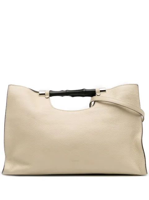 Gucci Pre-Owned 2016-2025 Medium Calfskin Bamboo Daily Shopper satchel