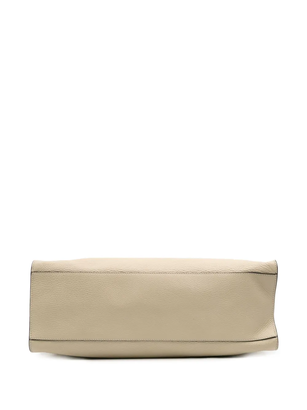 Pre-owned Gucci 2016-2025 Medium Calfskin Bamboo Daily Shopper Satchel In White