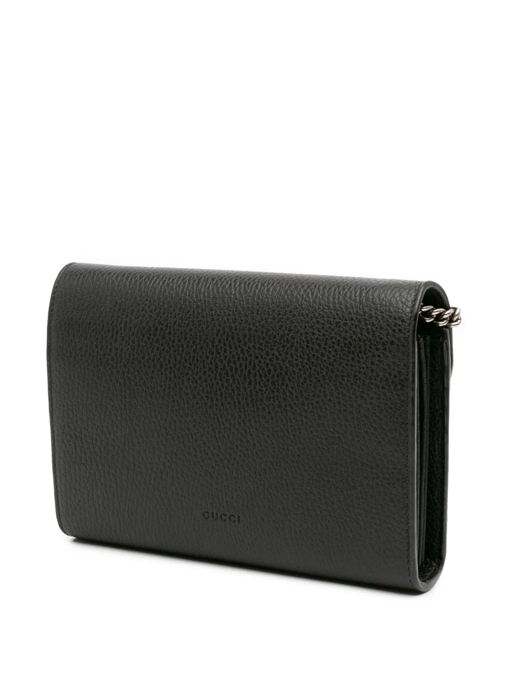 Pre-owned Gucci 2016-2025 Mini Leather Dionysus Wallet On Chain Crossbody Bag In Black