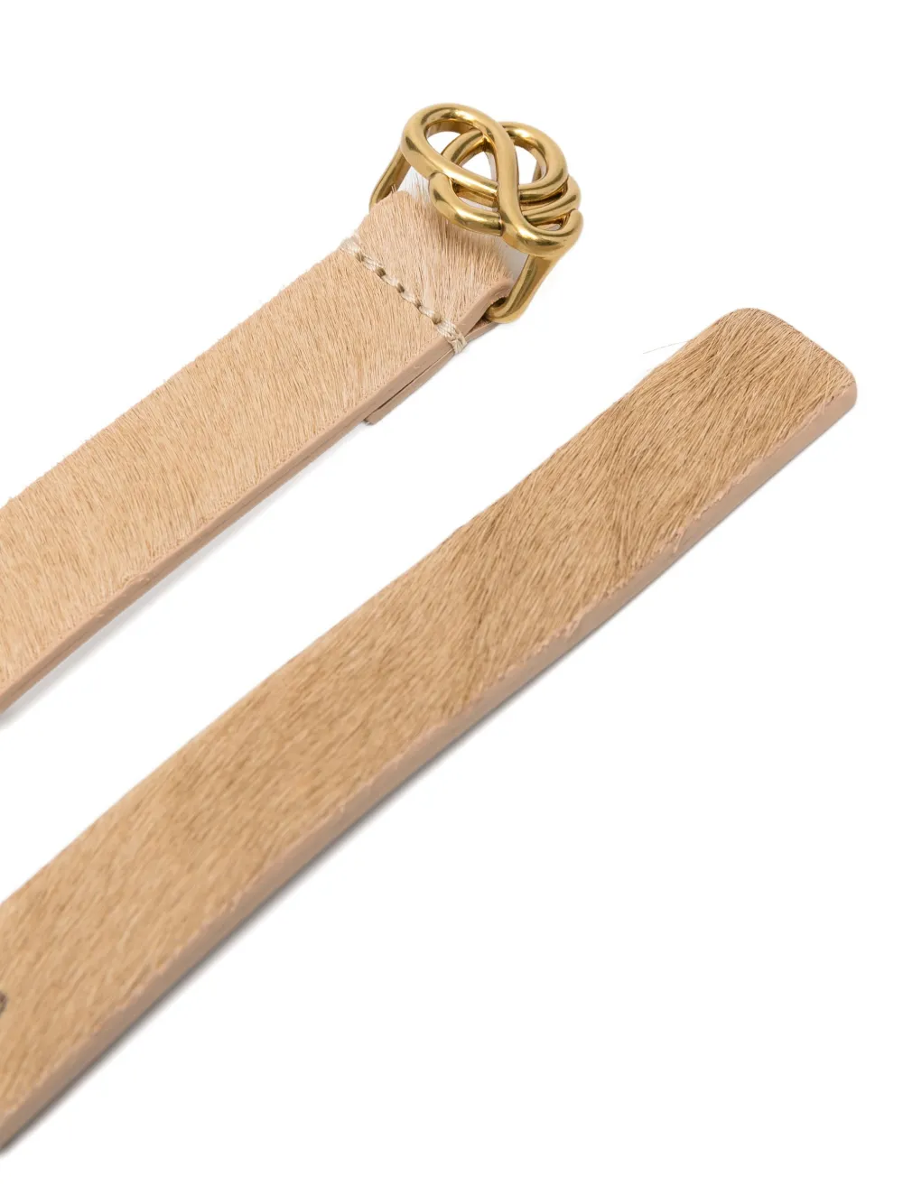 By Malene Birger Ouma Knot-buckle Leather Belt In Gold