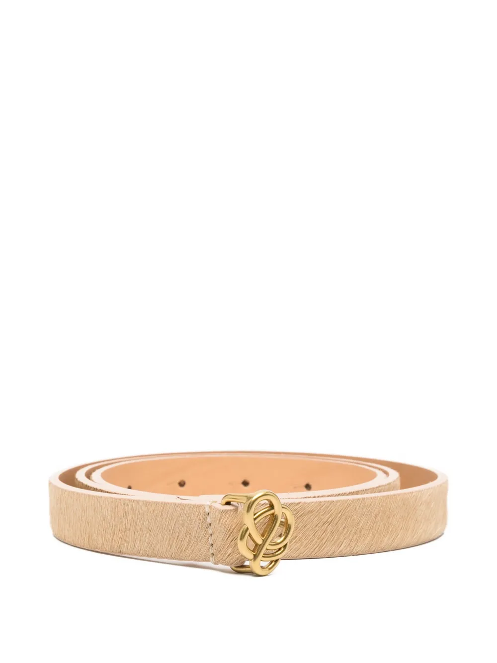 By Malene Birger Ouma Knot-buckle Leather Belt In Gold