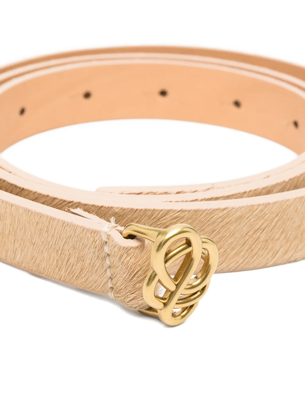 By Malene Birger Ouma knot-buckle leather belt - Beige
