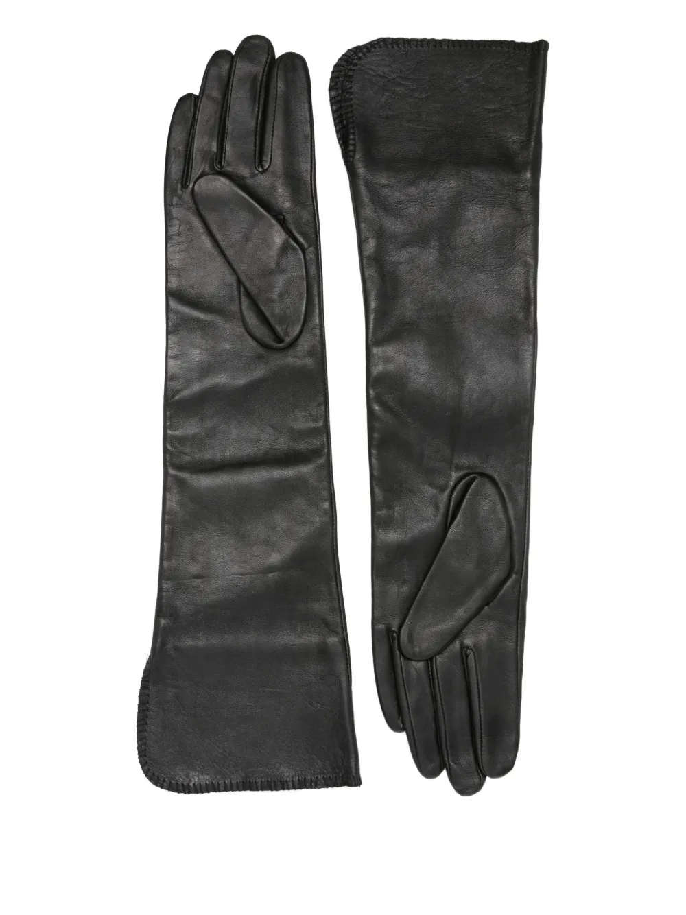 By Malene Birger Gemi leather logo gloves - Zwart