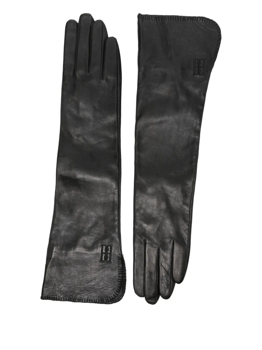 By Malene Birger Gemi leather logo gloves | Black | Image 1