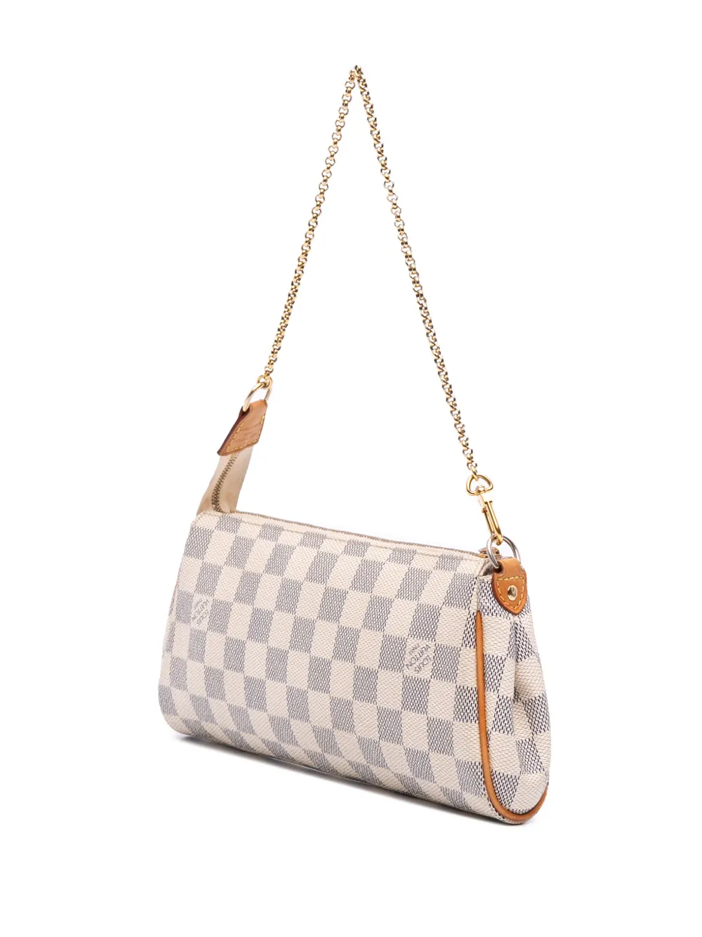 Pre-owned Louis Vuitton 2010 Damier Azur Eva Satchel In White